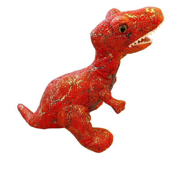 HugFun Plush Multi-Color Red Metallic Look T-Rex Dinosaur 12" Plush NWT - Picture 2 of 8